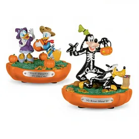 The Bradford Exchange 2-Pack Witch Pumpkin Do You Like? & No Bones About It from Disney Spooktacular Halloween Lighted Figurine Collection Issue #2 Handcrafted Hand-painted Characters 3-1/4-inches