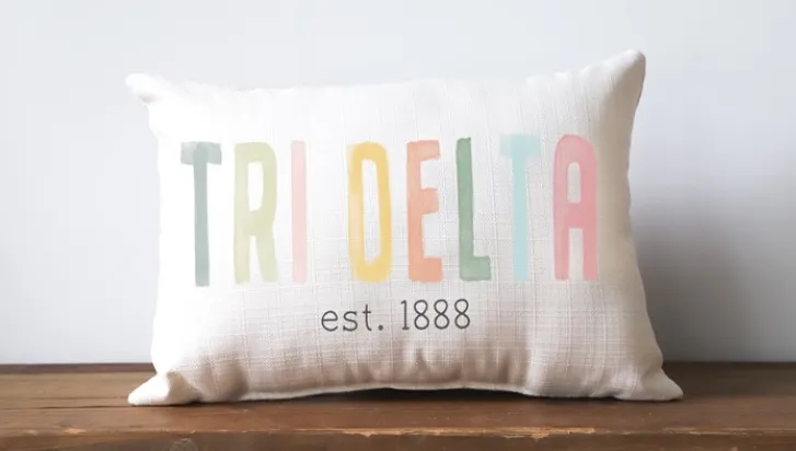 Tri Delta Happy Pillow