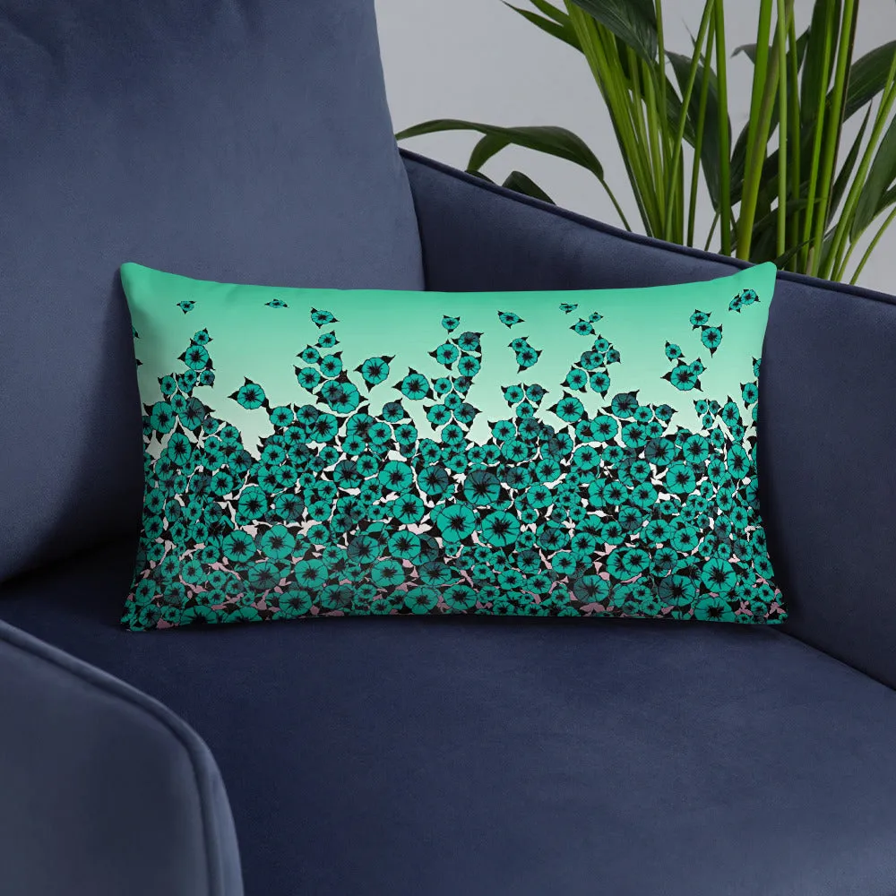 Turquoise Bed of Roses designer Basic Pillow by John A. Conroy