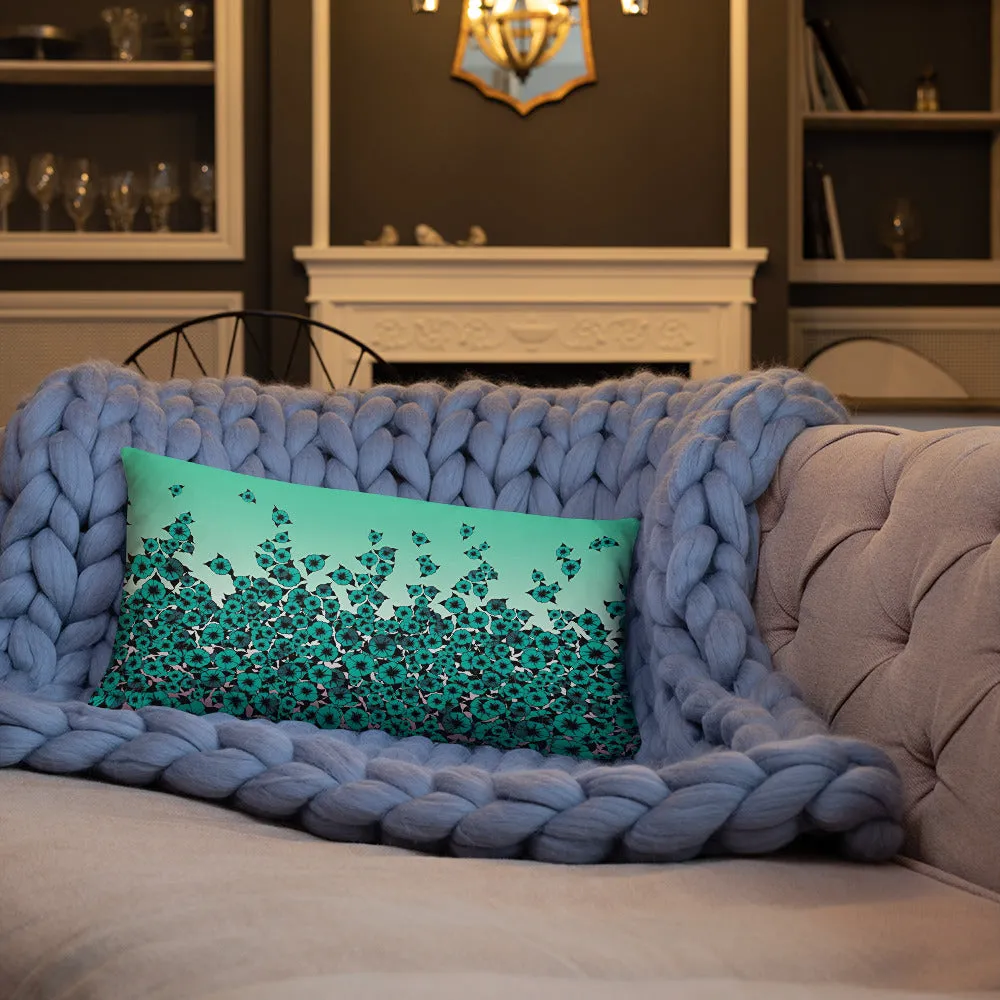 Turquoise Bed of Roses designer Basic Pillow by John A. Conroy