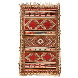 Vintage Moroccan Tribal Rug or Carpet Handwoven Wool with Abstract Diamond Patterns