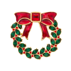 White House Christmas Wreath Brooch