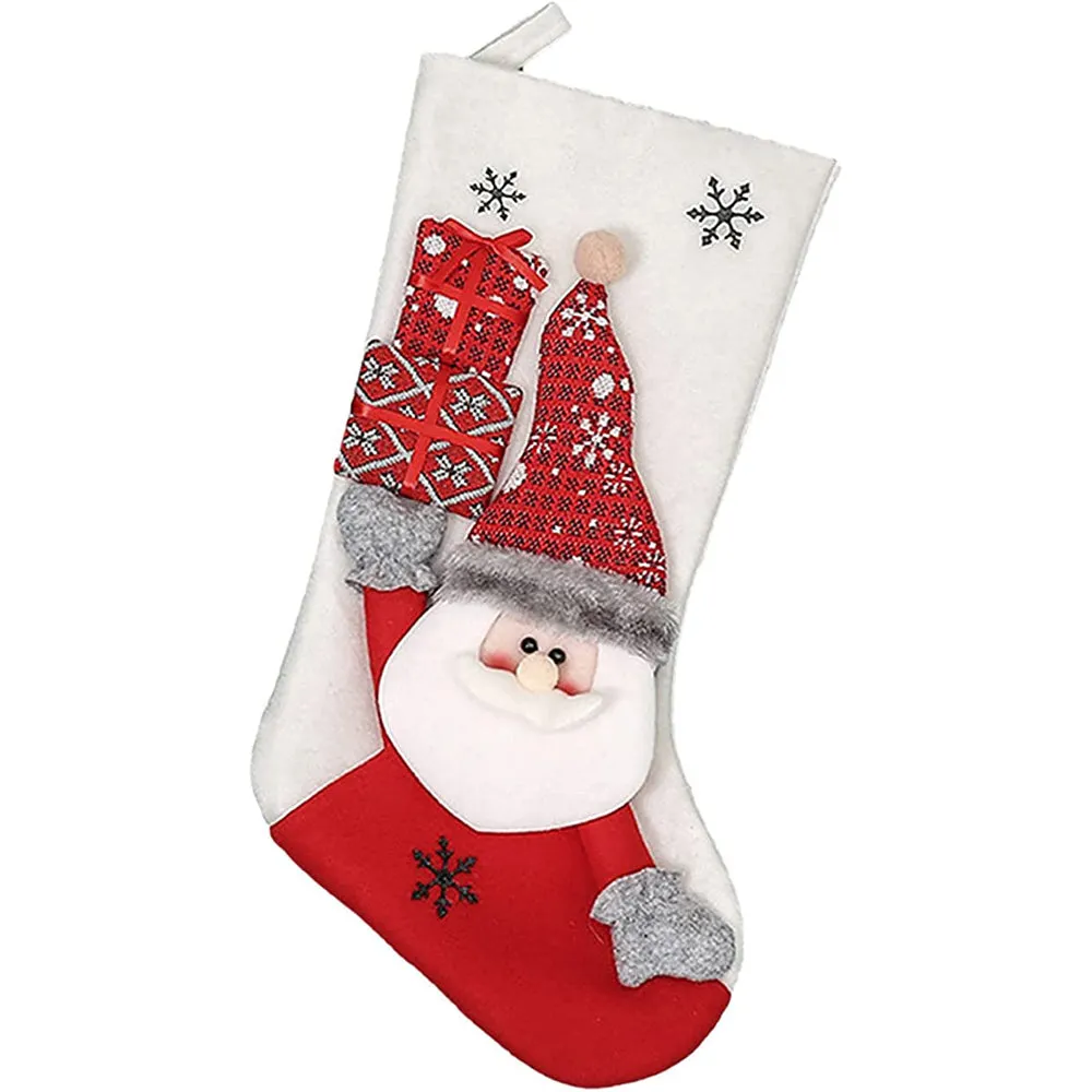 White Santa Christmas Stocking