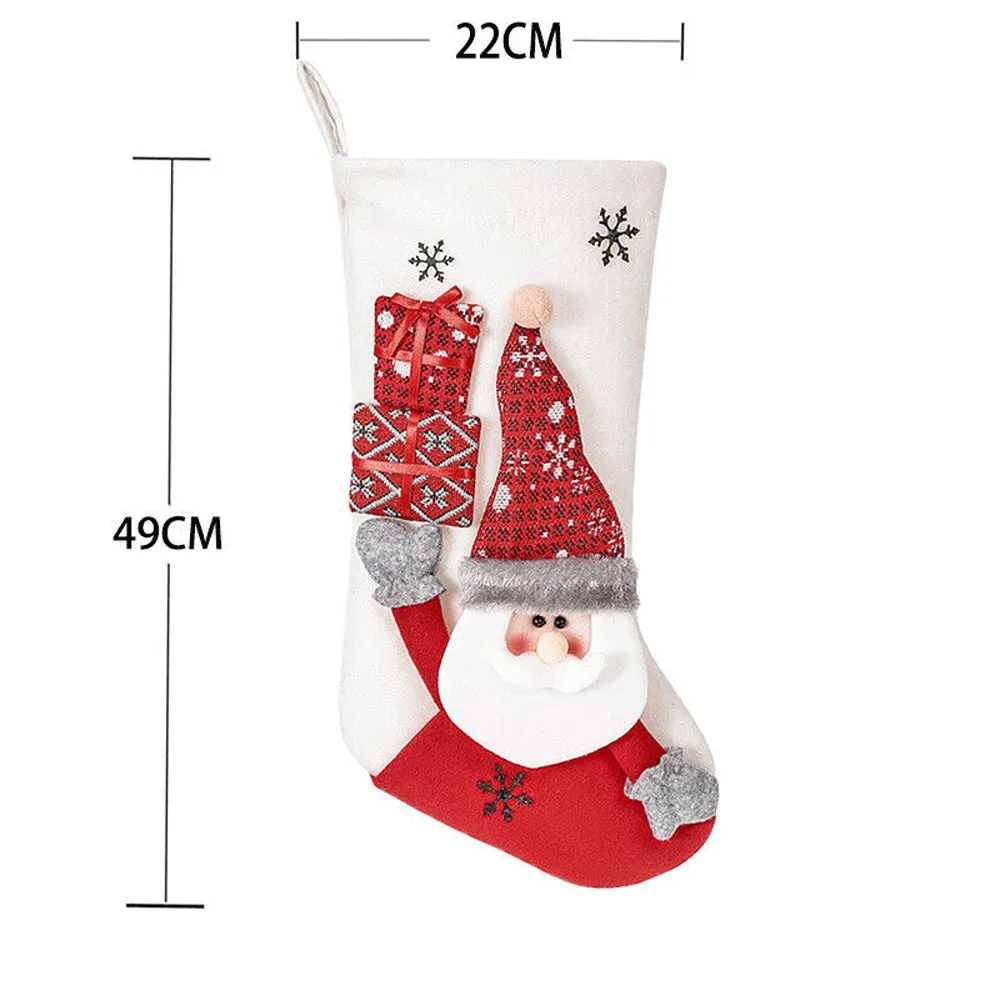 White Santa Christmas Stocking