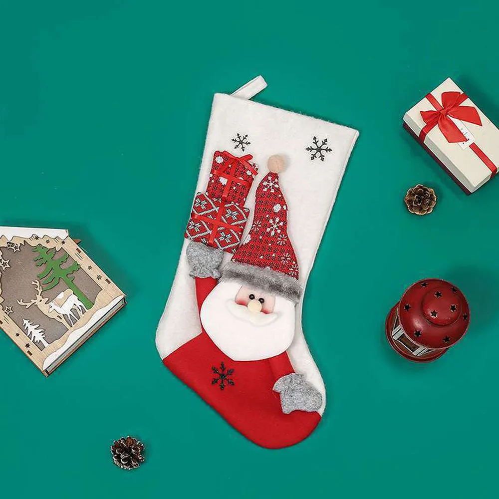 White Santa Christmas Stocking