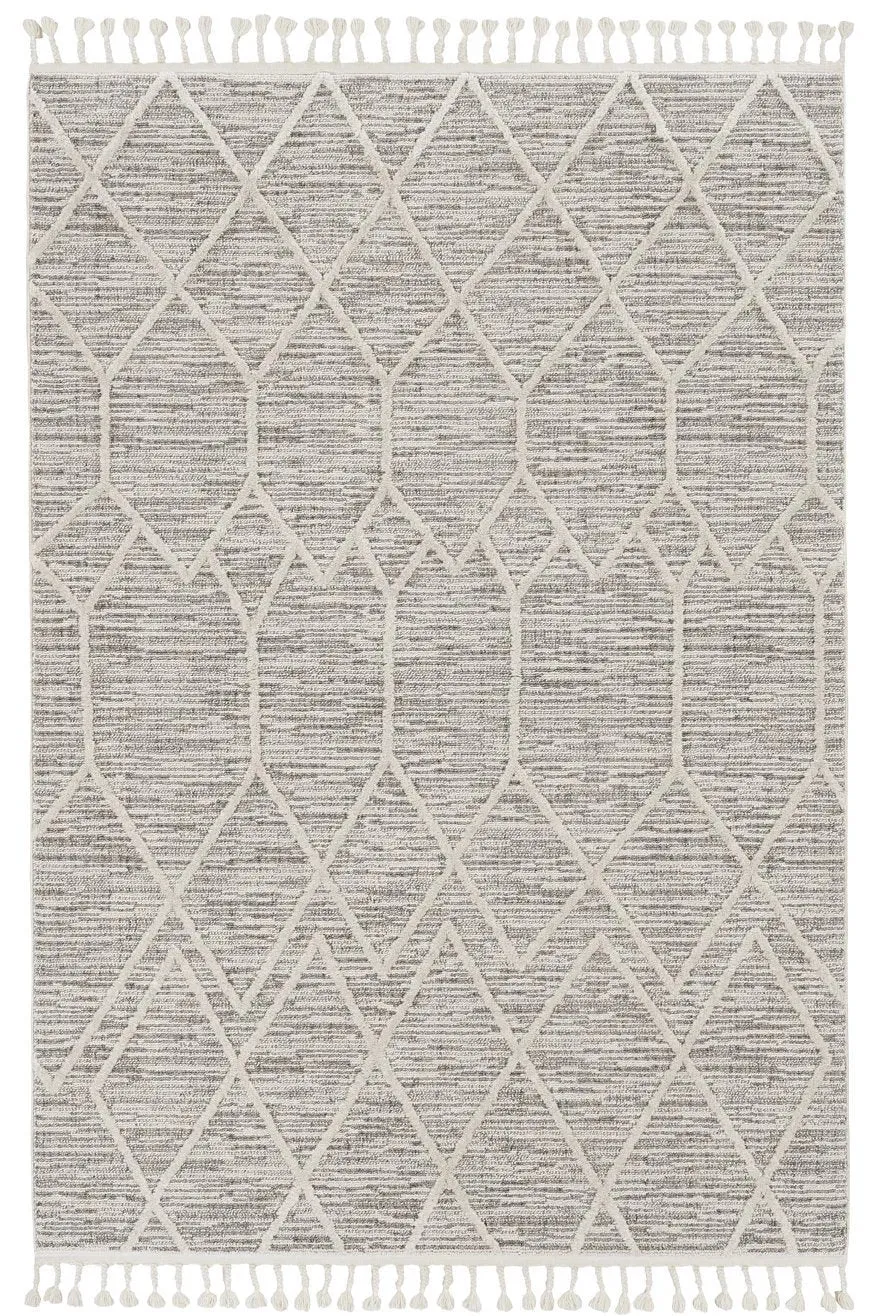 Willow 1102 Ivory Grey Honeycomb Rug