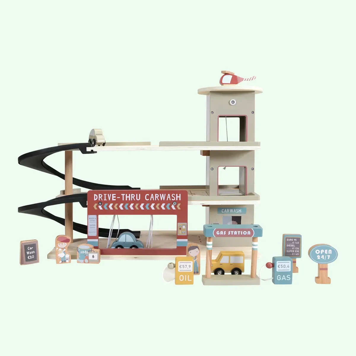 Wooden Toy Garage & Car Wash