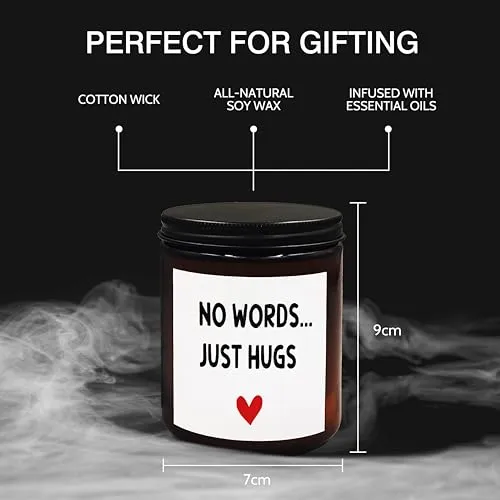 XUISWELL No Words Just Hugs Sympathy Candle, Sympathy Gift, Sympathy Gifts for Loss of Loved One, Bereavement Gifts, Condolences Gift for Loss, Get Well Gifts for Women